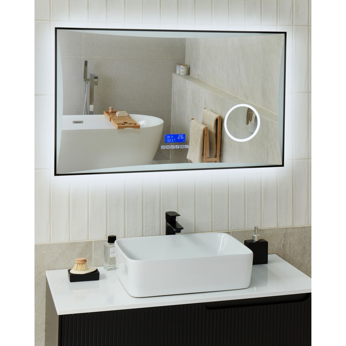 Lustro łazienkowe LED ONLAY 100 cm 60 cm Srebrny