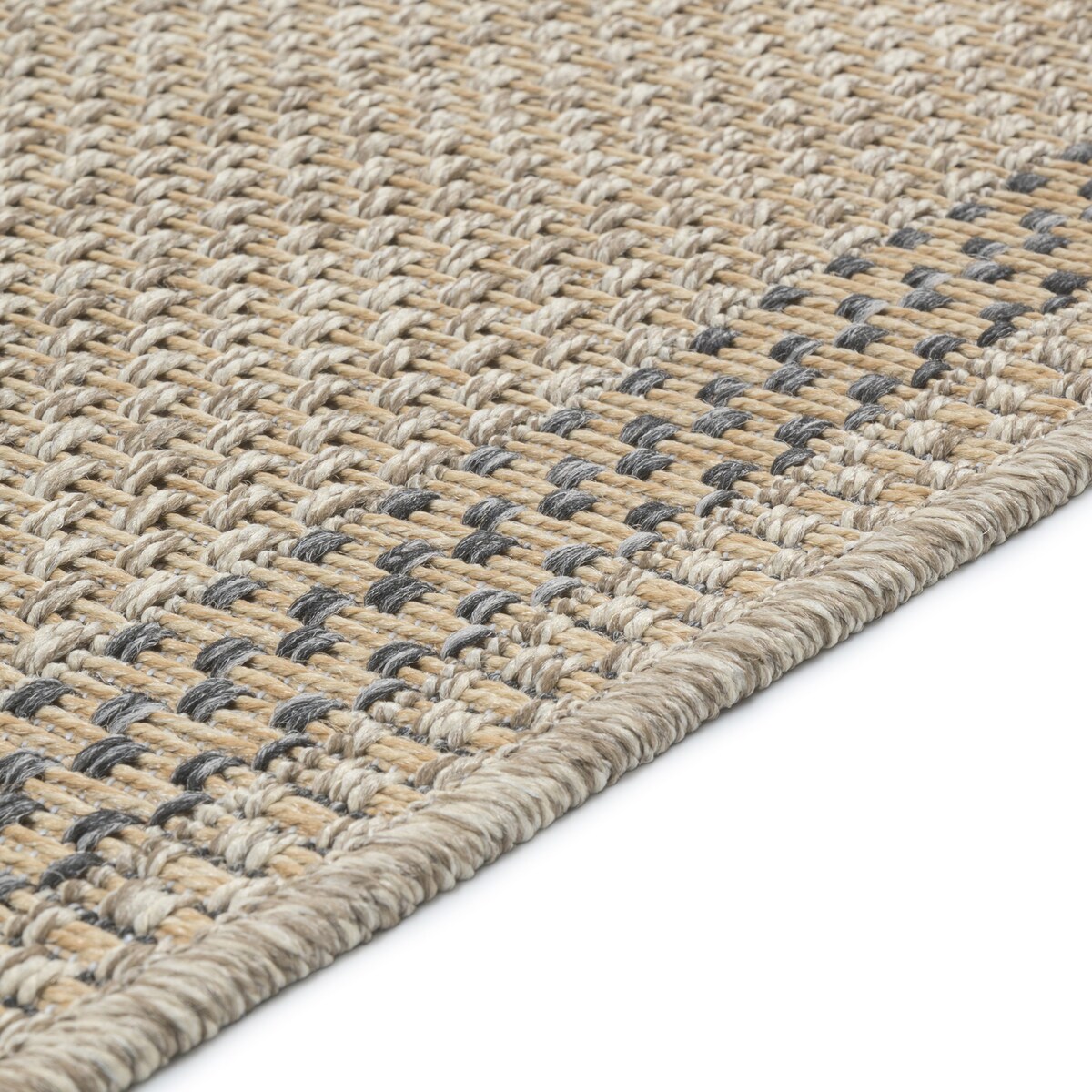 Chodnik płasko tkany Roma 68x114 cm Ramka Beżowy