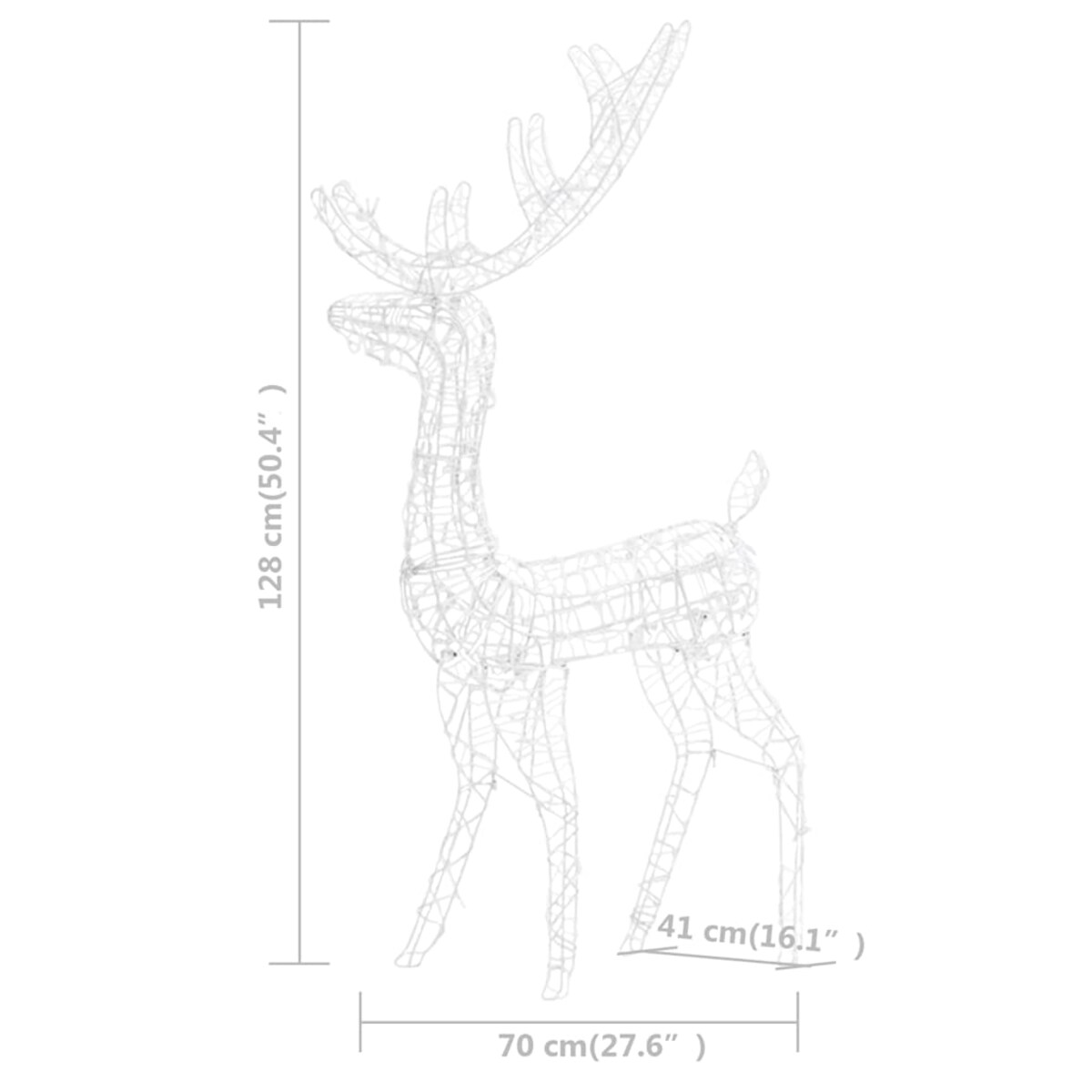 vidaXL Świąteczne renifery, akrylowe, 300 niebieskich diod LED