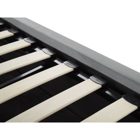 Łóżko z pojemnikiem welurowe 160 x 200 cm szare LORIENT