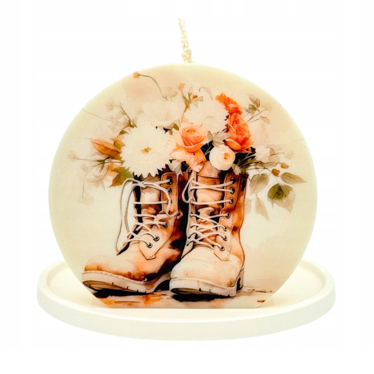 Świeczka Sojowa Prezent na Urodziny Świeca Ozdobna Kwiaty Bezzapachowa EKO