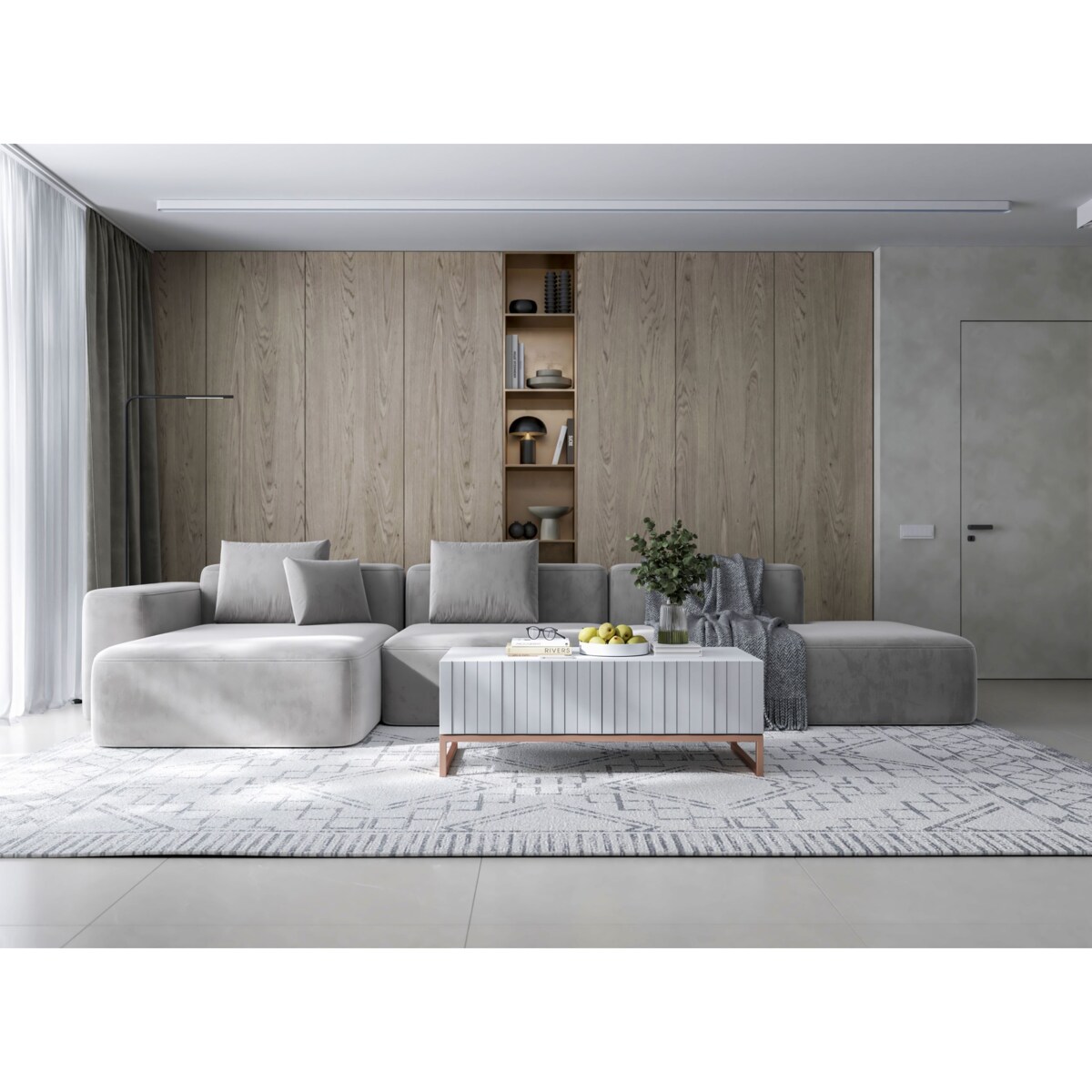 Nowoczesny Stolik kawowy Glamour prostokątny elegancka ława biały Mat 110 cm