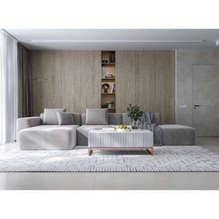 Nowoczesny Stolik kawowy Glamour prostokątny elegancka ława biały Mat 110 cm