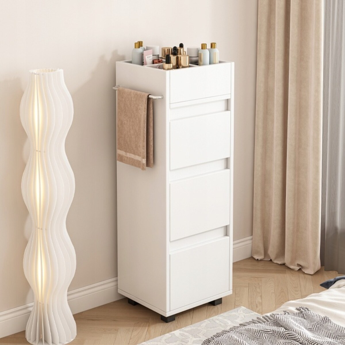 Szafka łazienkowa biała stojąca regał kosmetyki salon nowoczesna loft 90 cm