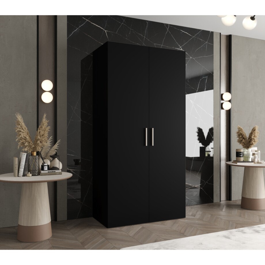 Szafa uchylna otwierana BARI 1 100 wys. 202 cm Czarny + u. Srebrny
