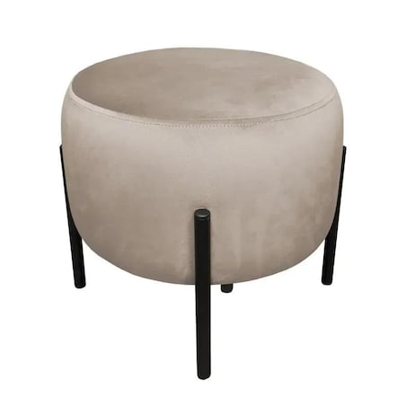 Pufa WILFRED MG VELVET szarobeżowa