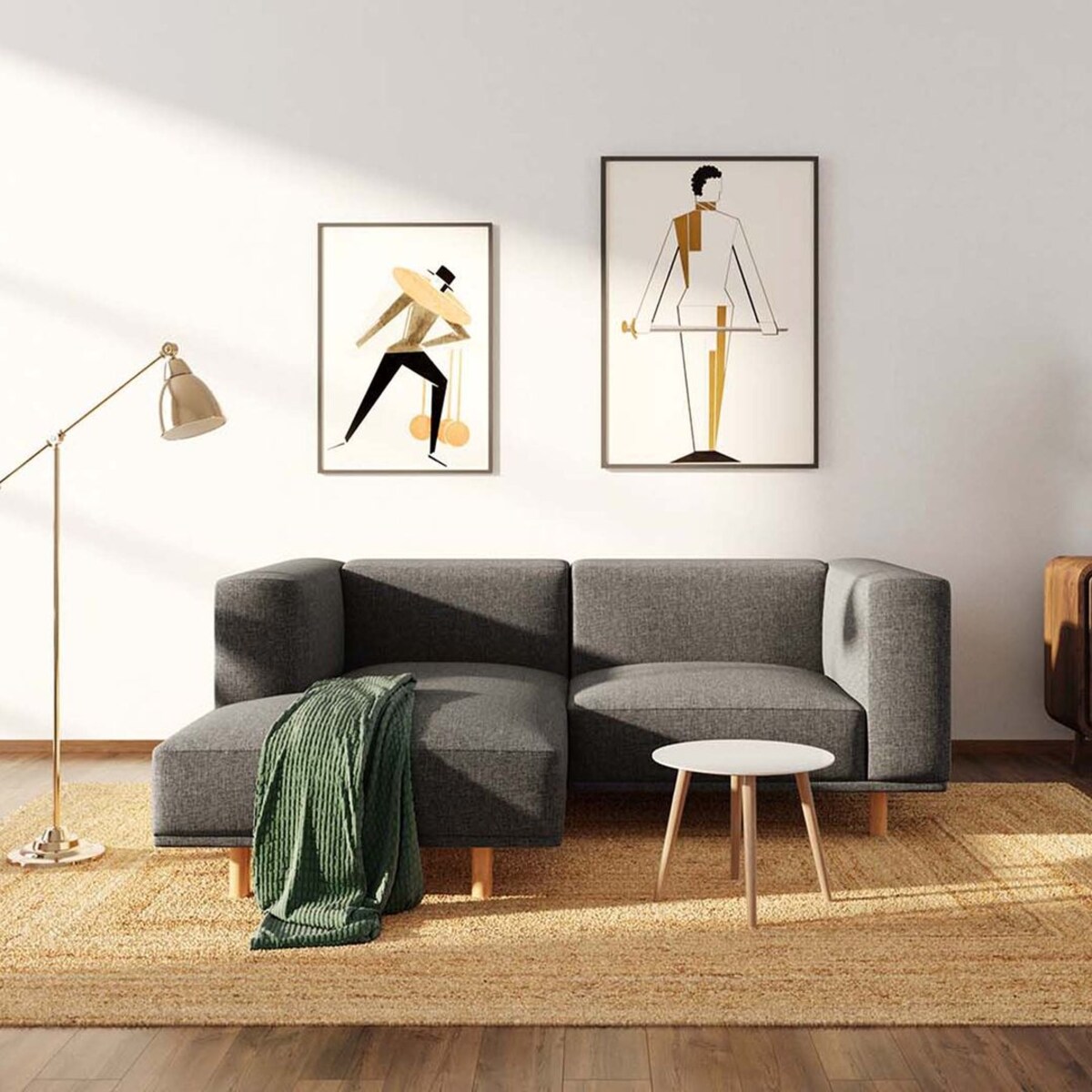 Kukumo sofa narożna lewa Szara