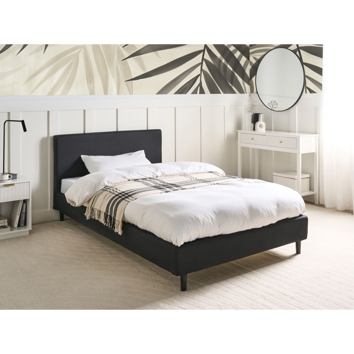 Łóżko FITOU 120 x 200 cm Czarny