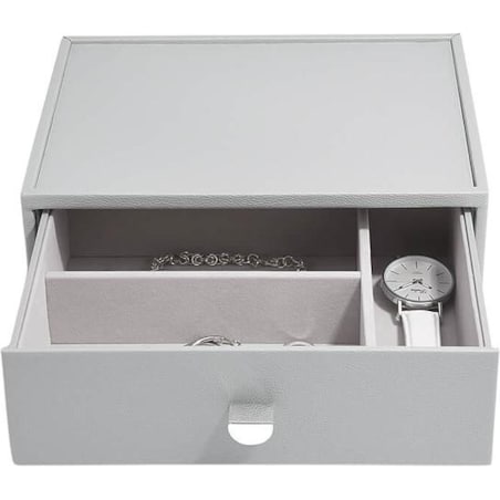 Szkatułka na biżuterię Stackers classic kamienna szarość z szufladą