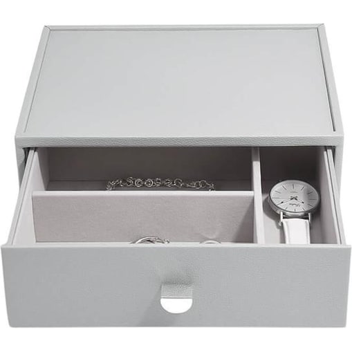 Szkatułka na biżuterię Stackers classic kamienna szarość z szufladą