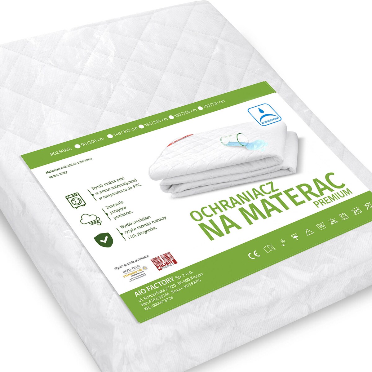 Nakładka Ochraniacz Na Materac Wodoodporna 200X220