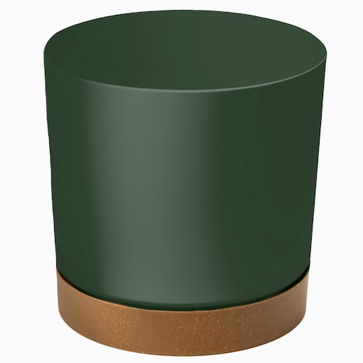 Doniczka Ogrodowa 23,9Cm Z Podstawką Do Domu Donica Plastikowa Gładka Zielona