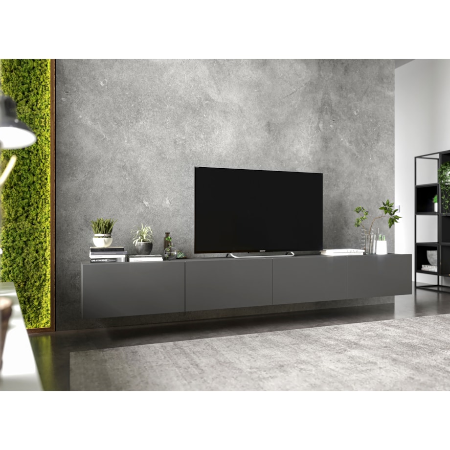Wisząca Szafka RTV Komoda Loft Industrialna Grafit MAT 120 cm