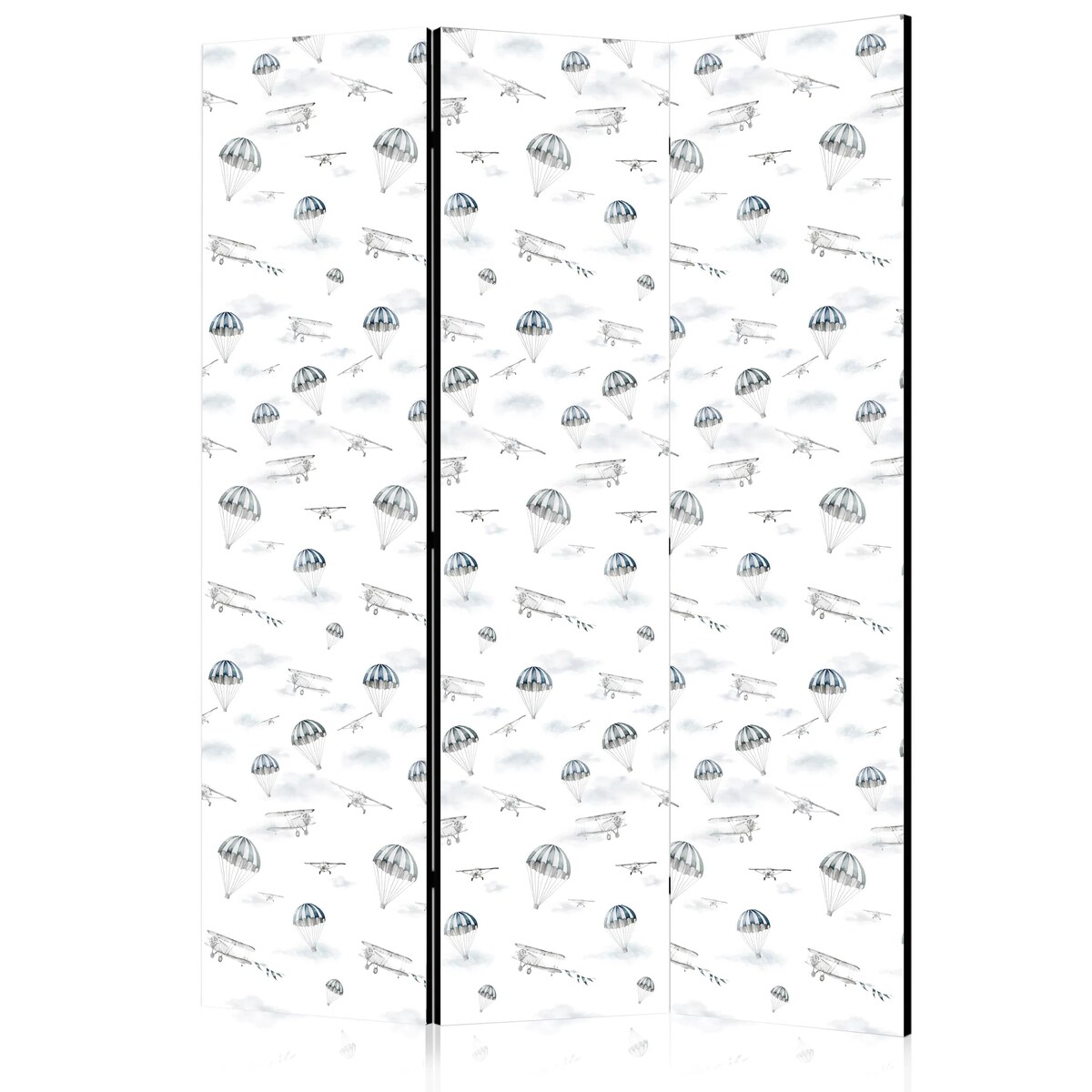 Parawan jednostronny Dla dzieci 135x172 cm 3-częściowy czarny