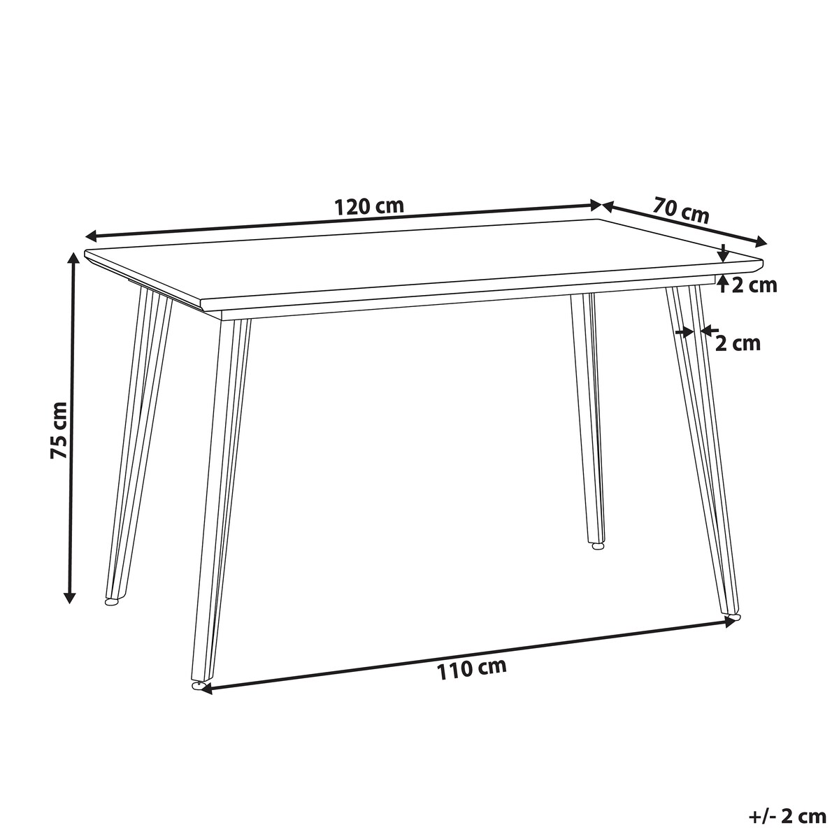 Stół do jadalni GREYTON Biały 120 cm 70 cm