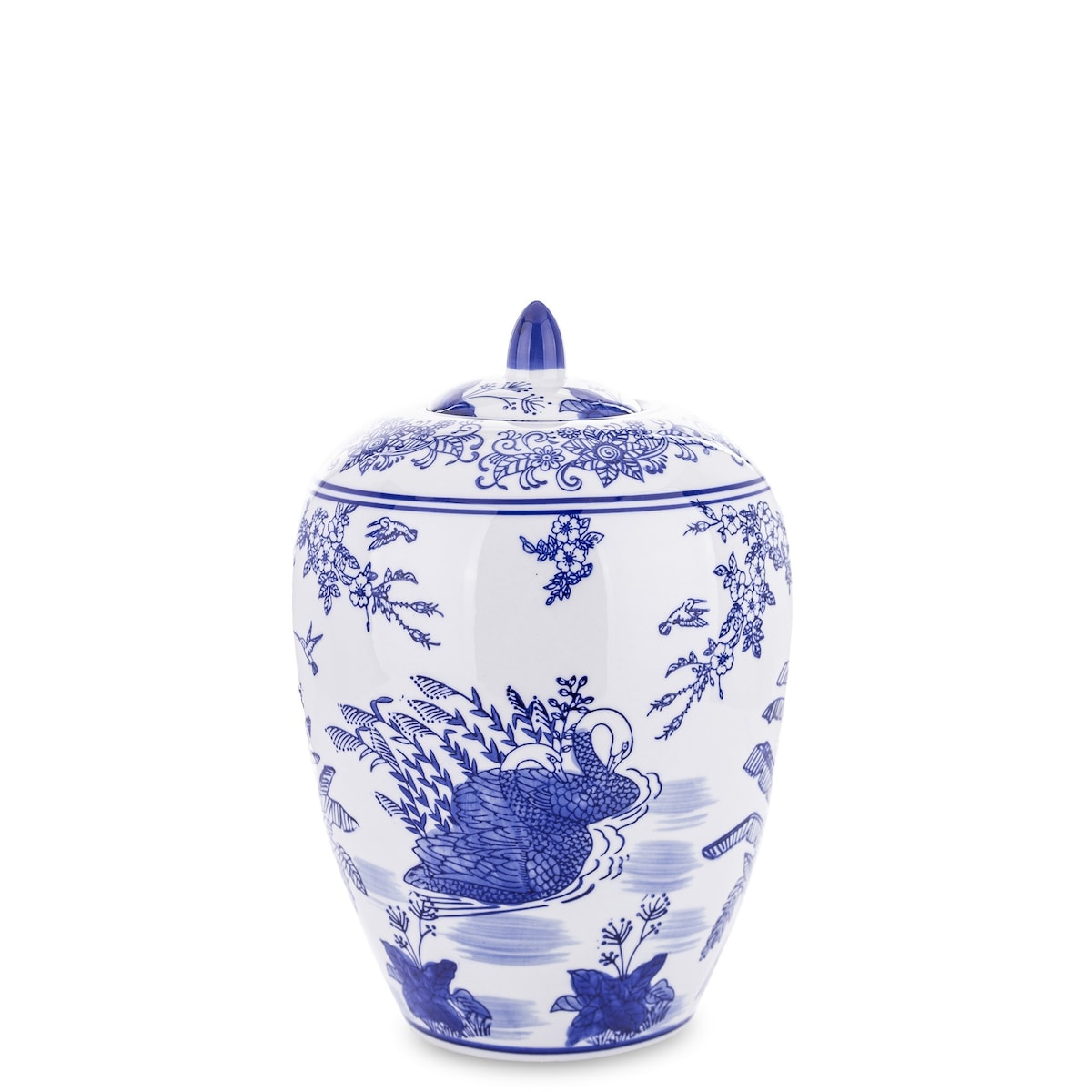 Waza pojemnik z pokrywą 29x19x19 cm CIGNI niebieski