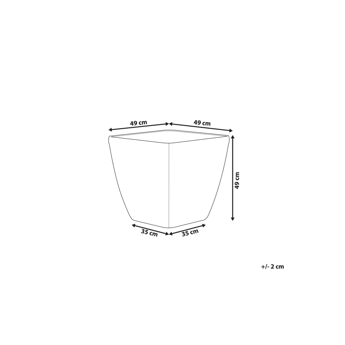 Doniczka 50 x 50 x 48 cm srebrna ASTRAS