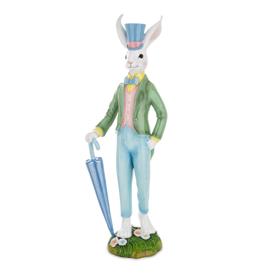 Dekoracja - królik z parasolem 44,5x15x10,5 cm