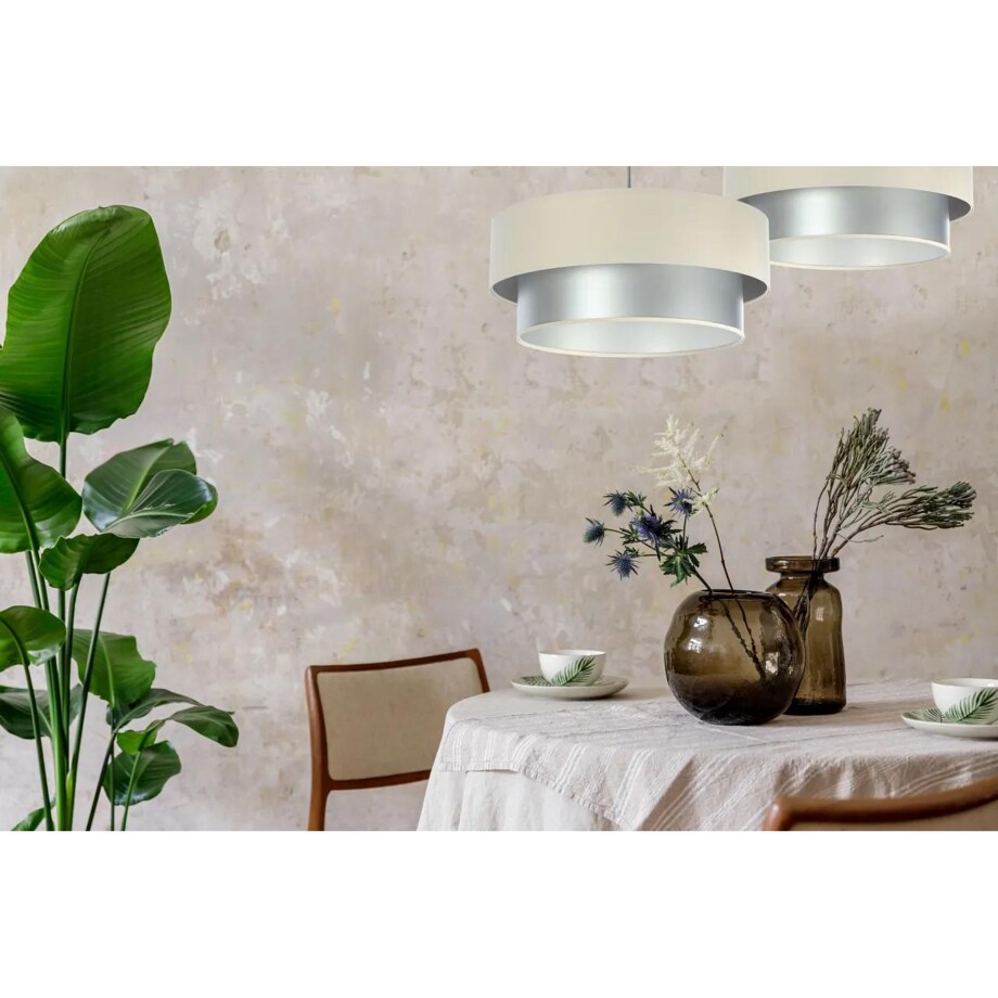 Lampa wisząca DOUBLE CREAM 40 kremowa/srebrna