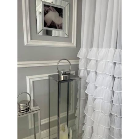 Firana "half" z falbanami od dołu | 140x250 taśma | biała