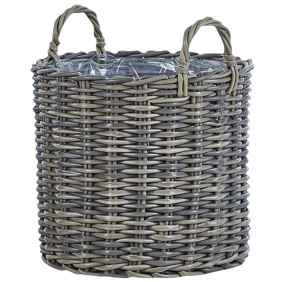 Zestaw 3 koszy na kwiaty NIKITI 29/35/40 cm Beżowoszary Technorattan