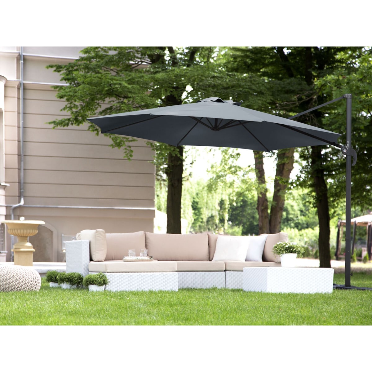 Parasol ogrodowy ⌀ 300 cm szary SAVONA