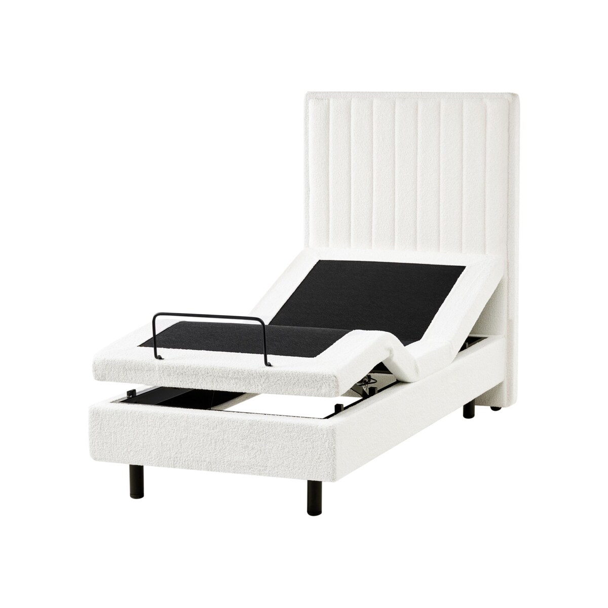 Łóżko regulowane Boucle DUKE II 80 x 200 cm Złamana biel