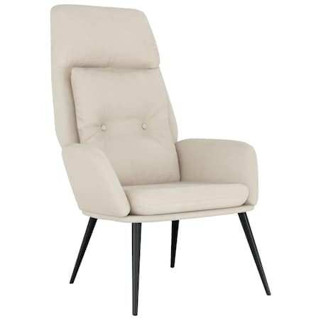 vidaXL Fotel wypoczynkowy, kremowy, sztuczna skóra zamszowa