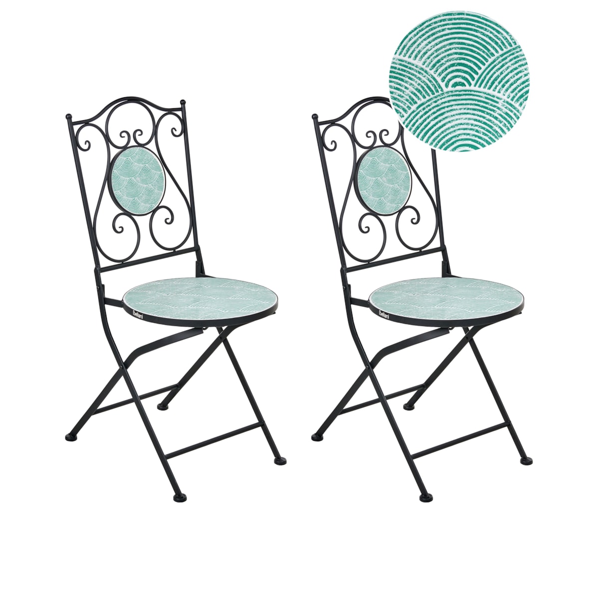 Zestaw 2 krzeseł ogrodowych ANAPO Składane Metal Czarny