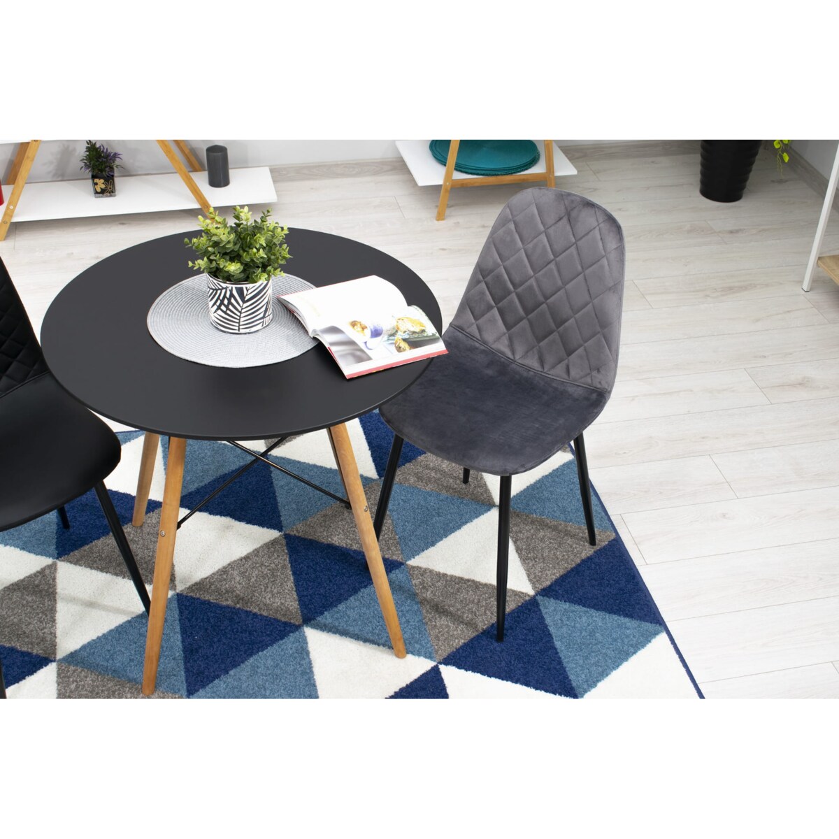 Krzesło Do Jadalni Kuchni Salonu Asti - Ciemny Szary Aksamit