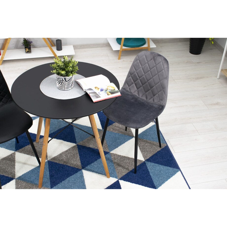 Krzesło Do Jadalni Kuchni Salonu Asti - Ciemny Szary Aksamit