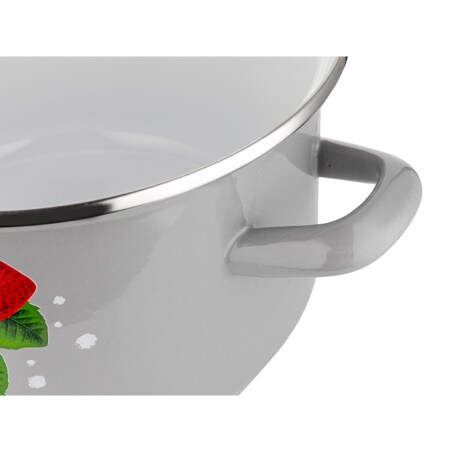 GARNEK EMALIOWANY pleszew 20cm 4,1 L kuchenny do gotowania zupa w TRUSKAWKI