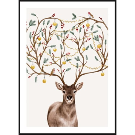 Poster Story, Plakat, Obraz - Jeleń z Lampkami, wymiary 42 x 60 cm