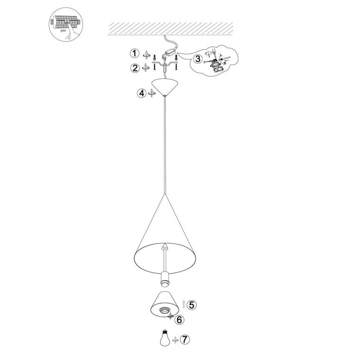 LAMPA WISZĄCA ALUMINIOWA NIRENZA BRĄZOWA