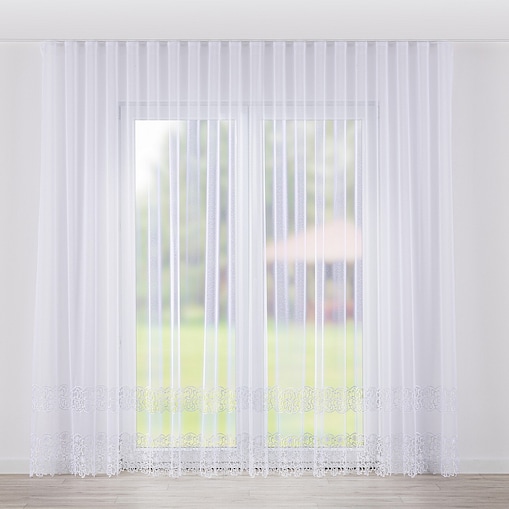 Firana na taśmie wave 300x245 biały ze wzorem