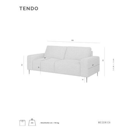 Tendo Sofa 2-osobowa - beżowa