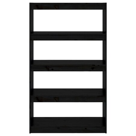 vidaXL Regał na książki/przegroda, czarny, 80x30x135,5 cm, sosnowy
