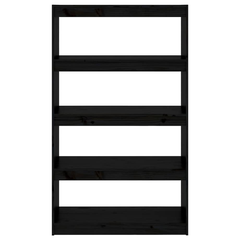 vidaXL Regał na książki/przegroda, czarny, 80x30x135,5 cm, sosnowy