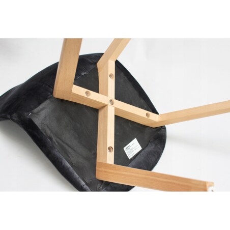 KRZESŁO skandynawskie TAPICEROWANE pikowane do kuchni salonu jadalni czarne