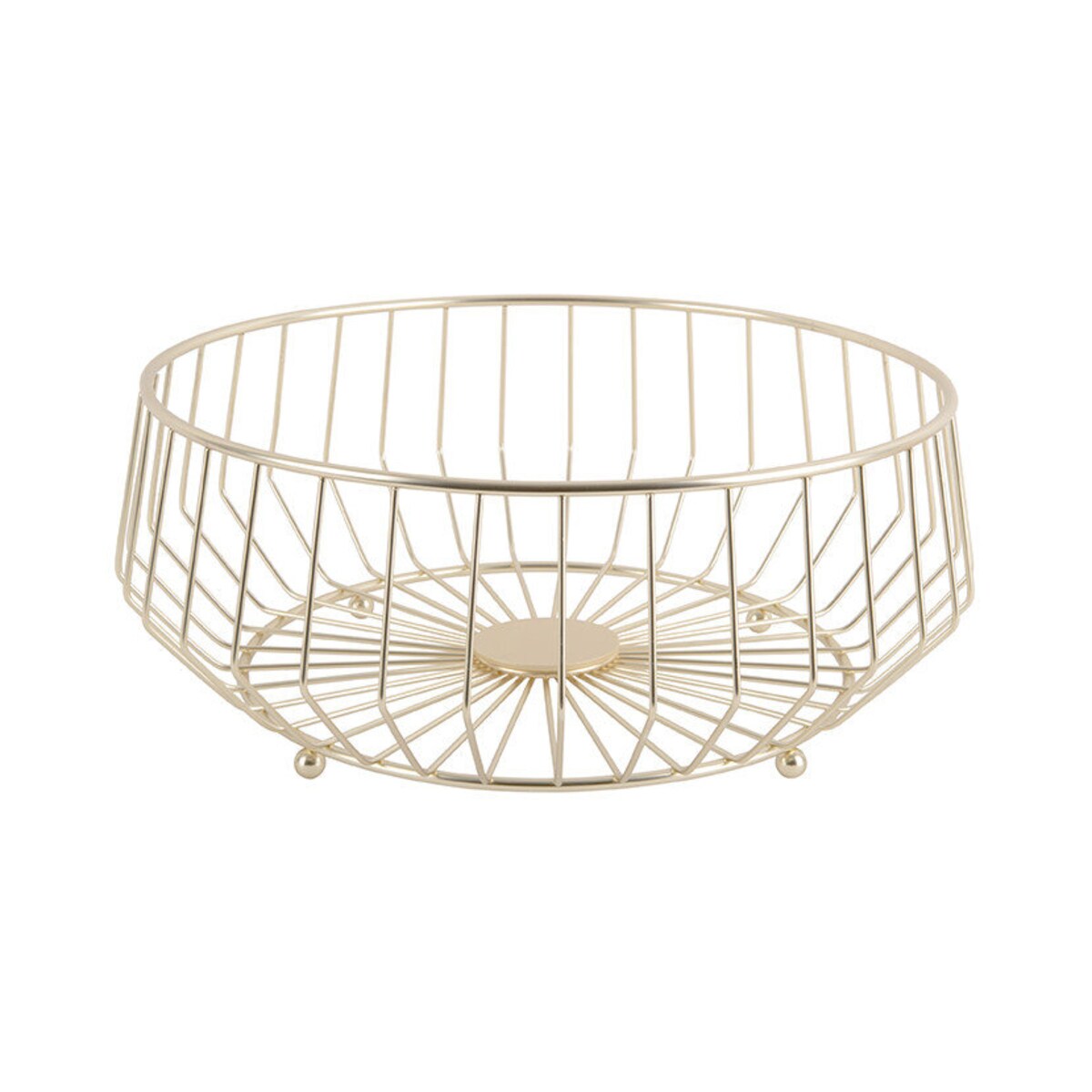 Kosz na owoce, metalowy w kolorze złotym, LINEA