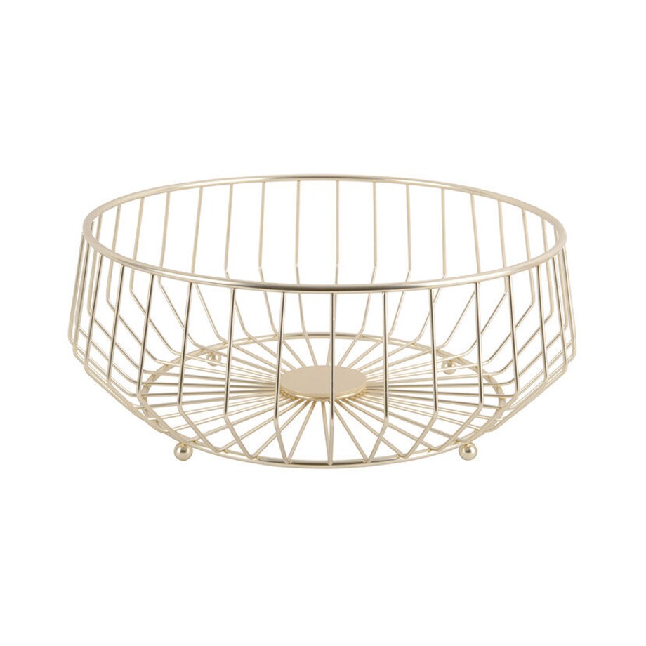 Kosz na owoce, metalowy w kolorze złotym, LINEA