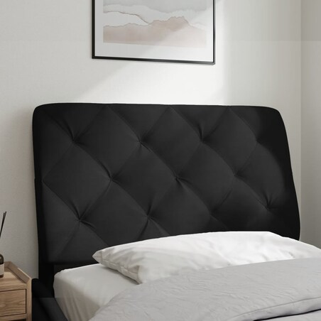 vidaXL Poduszka na wezgłowie, czarna, 90 cm, aksamitna