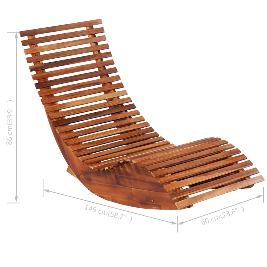 vidaXL Leżaki bujane, 2 szt., lite drewno akacjowe