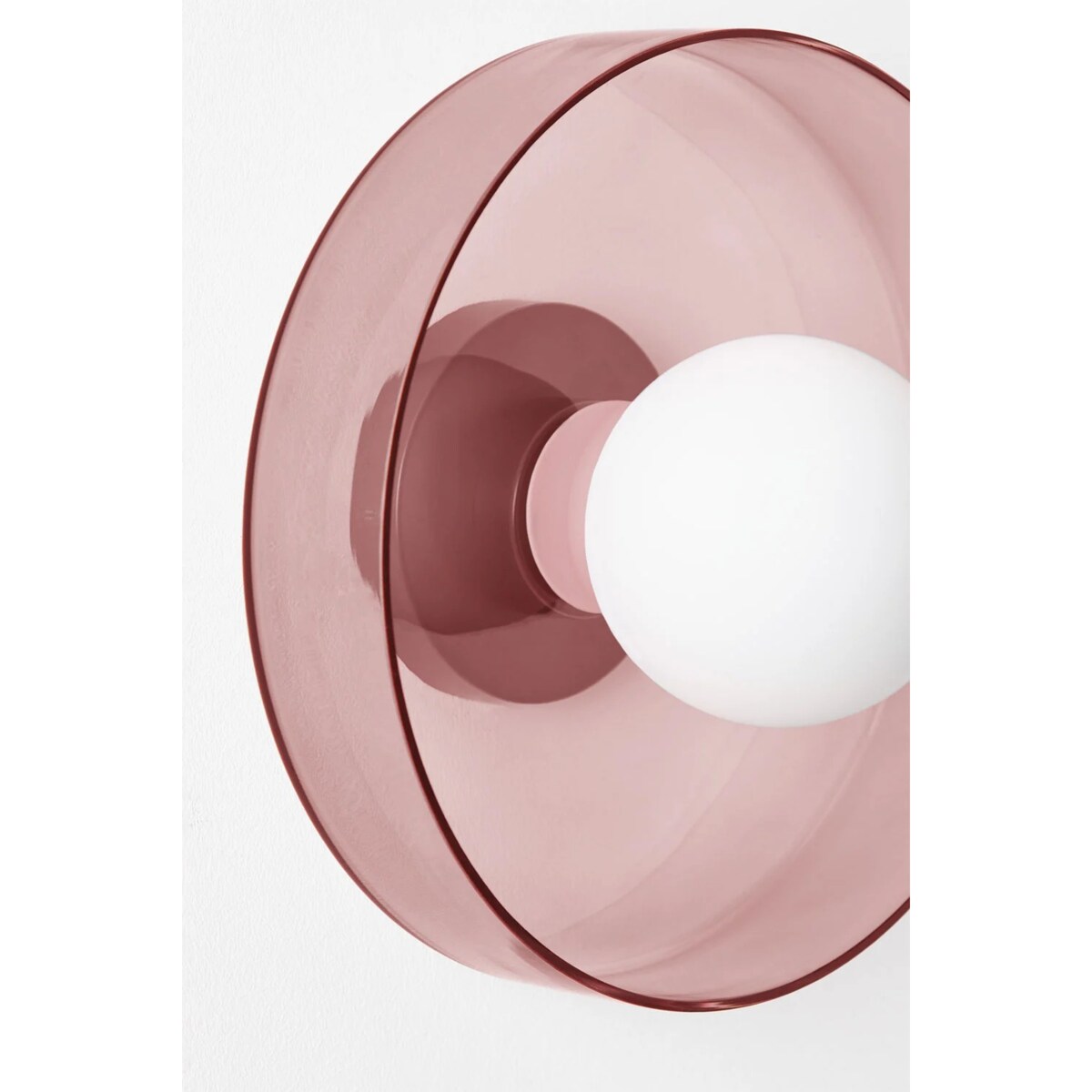 Kinkiet szklany Jaxal różowy Ø25 cm