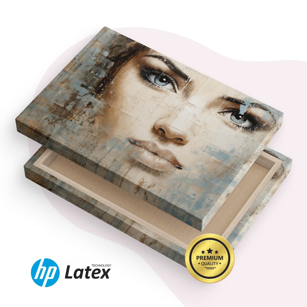 Obraz na płótnie Malowany kobiecy portret 90x60cm