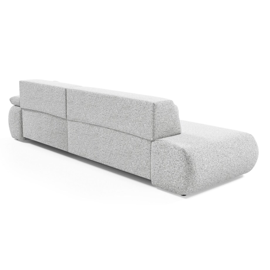 Narożnik rozkładany PENTI z pojemnikiem na pościel, prawy, jasno-szary