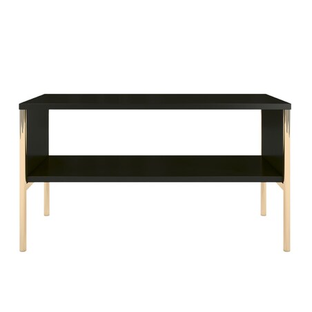 Elegancki czarny stolik kawowy Skandica POLKA na złotych nóżkach