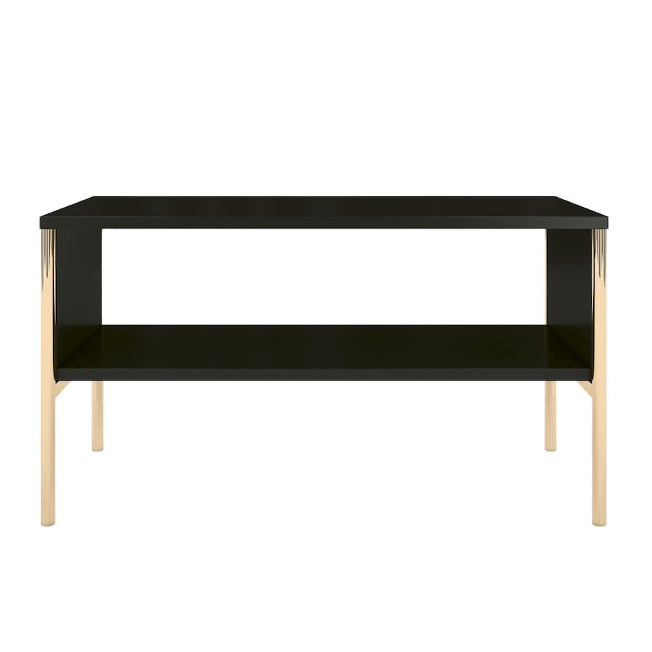 Elegancki czarny stolik kawowy Skandica POLKA na złotych nóżkach