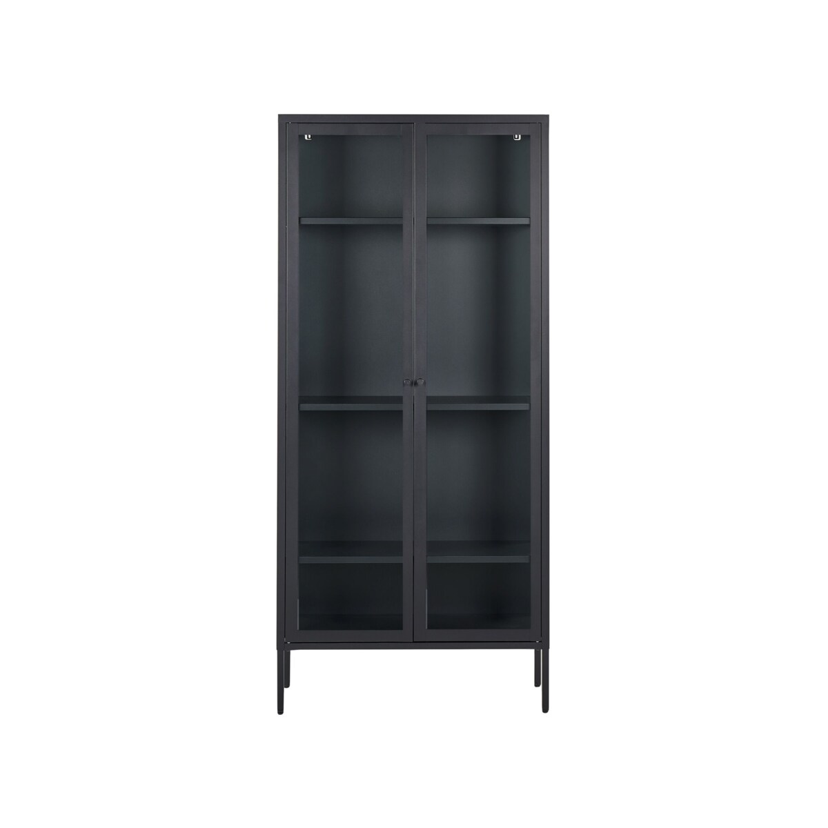 Witryna ze szklaną gablotą HARTY Metal 80 cm Czarny