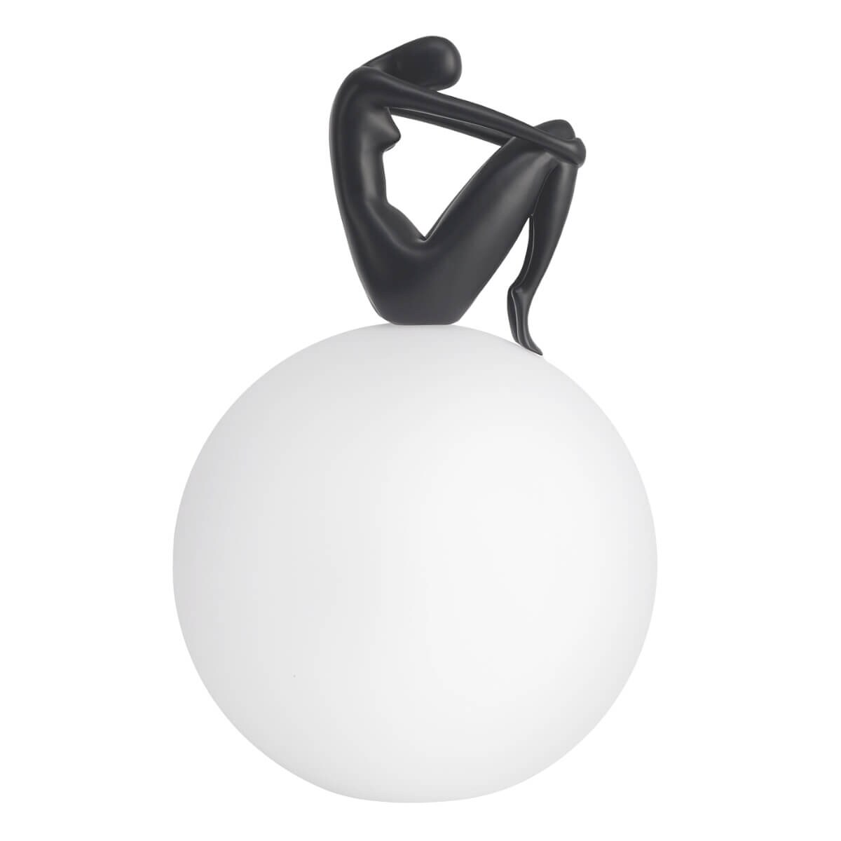 Lampka nocna WOMEN ST-6020-B black Step figurka szklana metalowa biała czarna